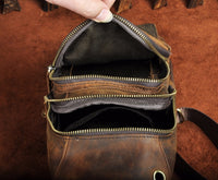 Hommes Original cuir de cheval décontracté sac à bandoulière conception voyage