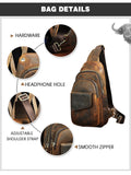 Hommes Original cuir de cheval décontracté sac à bandoulière conception voyage