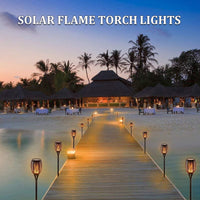 1/2 pièces 33 LED torche à flamme solaire lumière scintillante lumières extérieures solaires