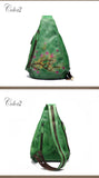 Nouveau sacs bandoulière femmes fait main relief Floral rétro poitrine cuir véritable vachette