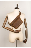 Sac Vintage mode poitrine sac solide à bandoulière en cuir véritable pour hommes