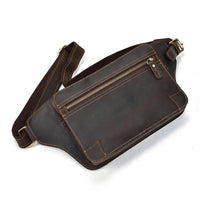 Sac Vintage mode poitrine sac solide à bandoulière en cuir véritable pour hommes