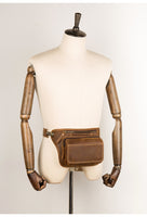 Sac Vintage mode poitrine sac solide à bandoulière en cuir véritable pour hommes