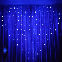 Guirlande Coeur 2*1.5M LED Rideau Lumineuse Fée Affichage Fenêtre Baie Vitré Salon