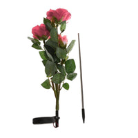 Lampe solaire 3 LED Rose Fleur De Jardin Veilleuse De Nuit Nouveau Et Décoratif