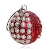 Sac A Main Sphère Strass Gland Femmes Soirée Sac Perles Diamants Embrayage Rond