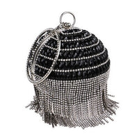 Sac a main Circulaire Femmes D'embrayage Tassel Strass Soirée Sacs Acrylique Perlée