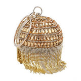 Sac a main Circulaire Femmes D'embrayage Tassel Strass Soirée Sacs Acrylique Perlée