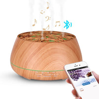 Diffuseur d'huile essentielle d'arome à ultrason grain en bois 400ml avec Bluetooth Music