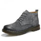 Bottines Cuir Véritable Hommes Automne Hiver Bottines Mode Chaussures À Lacets