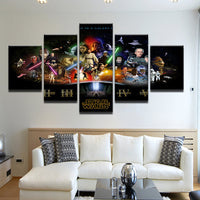 Tableau Star Wars la guerre des étoiles affiche film HD Définition toile déco 5 panneaux