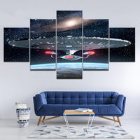 Tableau Toile HD Film Star Wars Destroyer Millennium Falcon Affiche 5 Panneaux Art