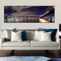 HD Imprimer Manhattan New York Affiche Brooklyn Pont Horizon La Nuit Toile Peinture