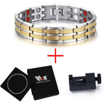 Bracelet d'aimant de soins santé Vnox bijoux pour hommes avec ions négatifs Germanium