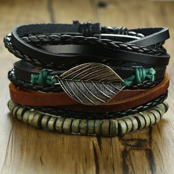 Bracelets Pour Unisexe Vintage Perles En Bois Ethnique Tribal Rudder Vnox Mix