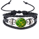 Bracelet Muhammad Islam musulman Allah Temps Gem Unisexe En Cuir Bijoux Cadeau