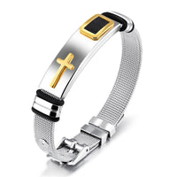 Bracelet 2019 Croix-couleur Or-Argent Bracelet Pour Unisexes En Acier Inoxydable Cool