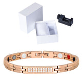 Bracelet En Acier Inoxydable De Santé Énergie Magnétique Rose Or Bijoux De Mode Lady