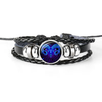 Bracelet Cancer Lion Vierge Balance Tissé Dôme De Verre Bijoux Unisexe 12 Constellation