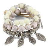 Bracelet De Bohème Multicouche Couleur Pierre Naturelle Perles En Bois Bracelet De Vie