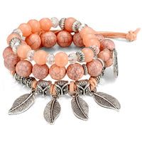 Bracelets Perles pour Femmes Vintage Résine Pierre Bijoux Ethniques Multicouches Perles