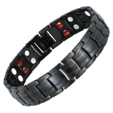 Bracelet Hommes Black Chain Link magnétiques en acier inoxydable  Healthy Energy