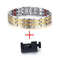 Bracelet d'aimant de soins santé Vnox bijoux pour hommes avec ions négatifs Germanium