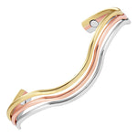 Bracelet Wave Santé Guérison Magnétique Unisexes 3-tons Couleur Or Rose,Or Argent