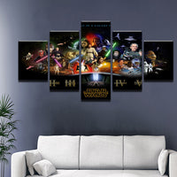 Tableau Star Wars la guerre des étoiles affiche film HD Définition toile déco 5 panneaux