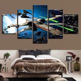 Tableau Star Wars X-Wing T65 Toile Imprimée HD Mur Art Affiche Cadre Déco 5 Panneaux