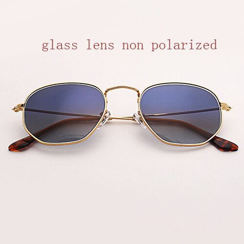 Lunettes soleil hexagonales polarisées unisexes 54mm verre lentilles miroir dégradé UV400