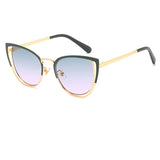 Lunettes De Soleil Fashion Rétro Design Oeil De Chat Pour Femmes Cadre En Alliage UV400