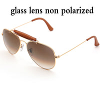 Lunettes de soleil unisexes 58mm pilote dégradé lentille de verre miroir polarisé UV400