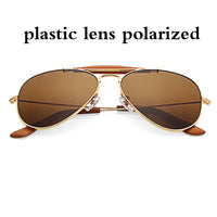 Lunettes de soleil unisexes 58mm pilote dégradé lentille de verre miroir polarisé UV400