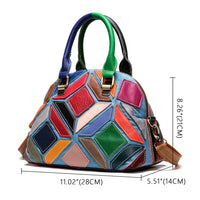 Magnifique Sac à main pour femme à bandoulière en cuir véritable designer patchwork