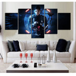 Tableau Décoratif HD Modulaire Photos 5 Panneaux Science-Fiction Film Star Wars Toile