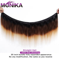 Monika Ombre Hair Weave Bundles de cheveux raides brésiliens Cheveux humains