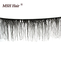 MSH Cheveux Brésiliens Crépus Bouclés Cheveux 3 Bundles Avec Fermeture Bundles