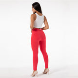 Pantalon Melody Red Skinny Leggings Coton Femme Workout Jegging Mi Taille Collants