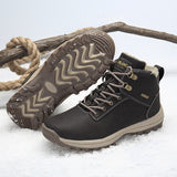 Bottes confortables hommes chaussures imperméable bottines courtes peluche hiver chaud