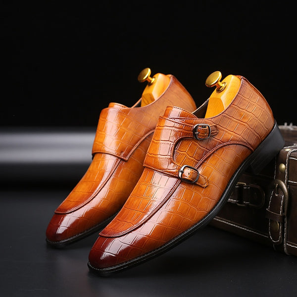 Chaussures Hommes En Cuir Habillées Oxfords Mode Rétro Élégant Bout Pointu