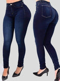 Femme taille haute jean mode Streetwear décontracté Push Up élasticité mince