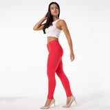 Pantalon Melody Red Skinny Leggings Coton Femme Workout Jegging Mi Taille Collants