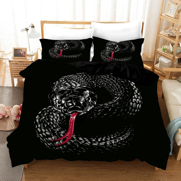 Animal serpent ensembles 2/3 pièces literie pour adulte couvre-lit simple Double roi reine