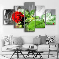 Tableau HD Décoratif Nordic Rouge Rose Toile Peintures Fleurs Affiches Imprimé Floral