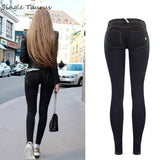 Pantalon High Street Femme Push Up Noir Denim Mujer Taille Basse Super Strech