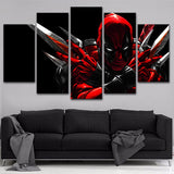 Deadpool Marvel Film HD Huile 5 Pièces Impression Sur Toile Affiche Mur Art Moderne