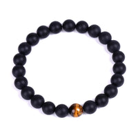 Bracelet Buddha Yoga Strench pour unisexe Perles emmêlées Oeil de tigre Pierre Strand