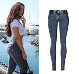 Pantalon High Street Femme Push Up Noir Denim Mujer Taille Basse Super Strech