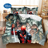Disney dessin animé rideau ensemble de literie housse de couette Deadpool taie d'oreiller